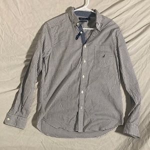 Nautica Mens Gingham Dress Shirt